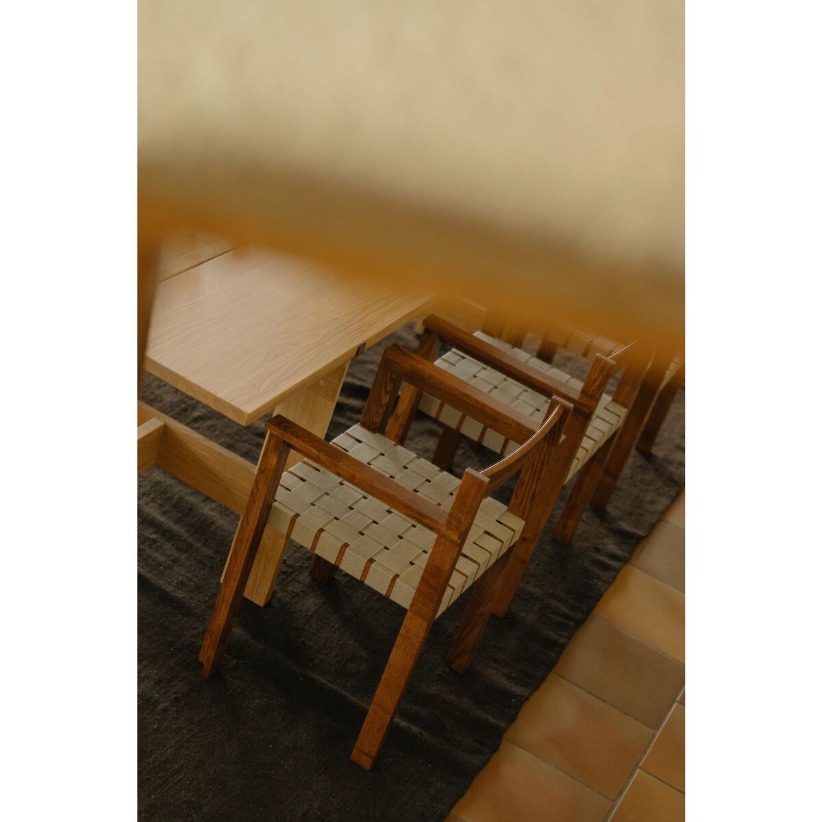 Symmetry Dining Chair With Armrest Honey Ash/Oat