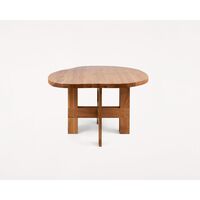 Farmhouse Trestles Dining Table Natural Oak