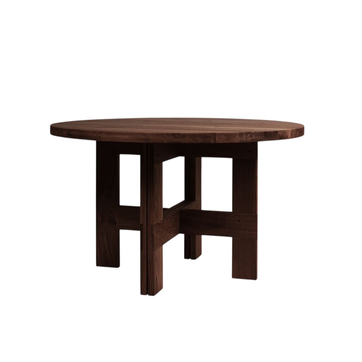 Farmhouse Trestle Dining Table Ø120 Dark Oak