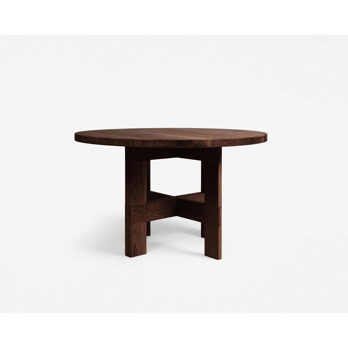 Farmhouse Trestle Dining Table Ø120 Dark Oak