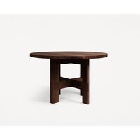 Farmhouse Trestle Dining Table Ø120 Dark Oak
