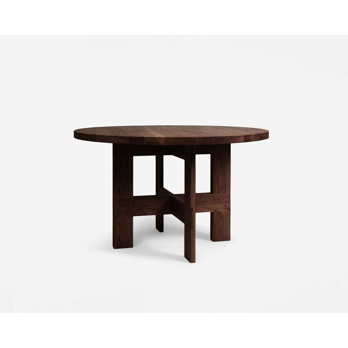 Farmhouse Trestle Dining Table Ø120 Dark Oak