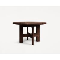 Farmhouse Trestle Dining Table Ø120 Dark Oak