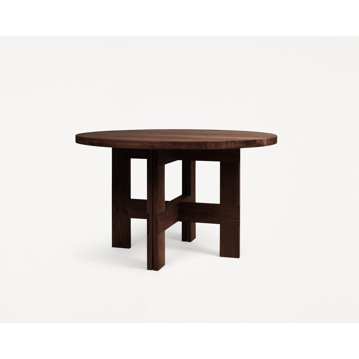 Farmhouse Trestle Dining Table Ø120 Dark Oak