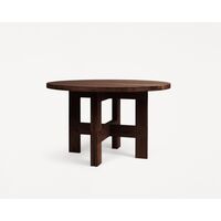 Farmhouse Trestle Dining Table Ø120 Dark Oak