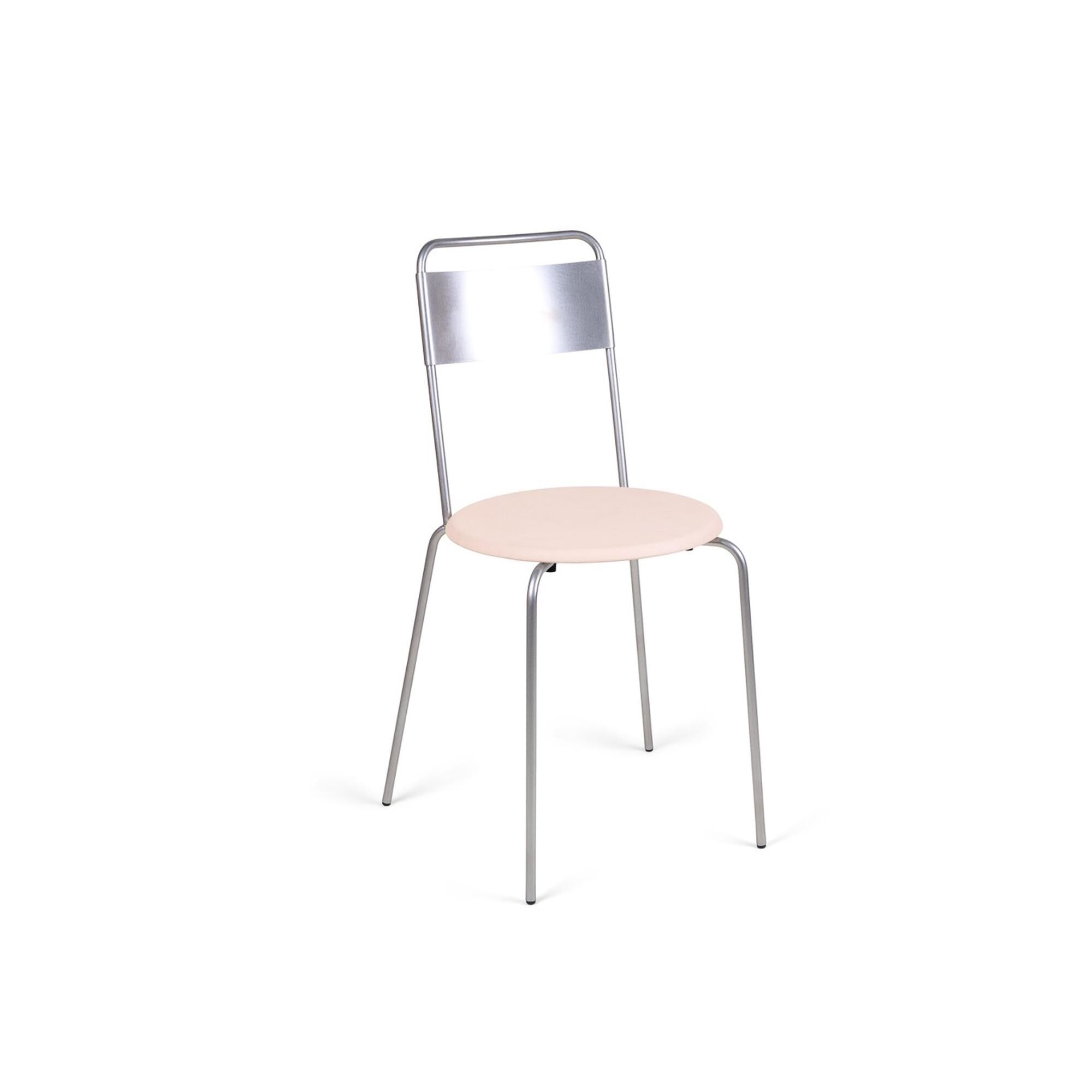 Petit Rond Spisebordsstol Rustfri Stl/Lder