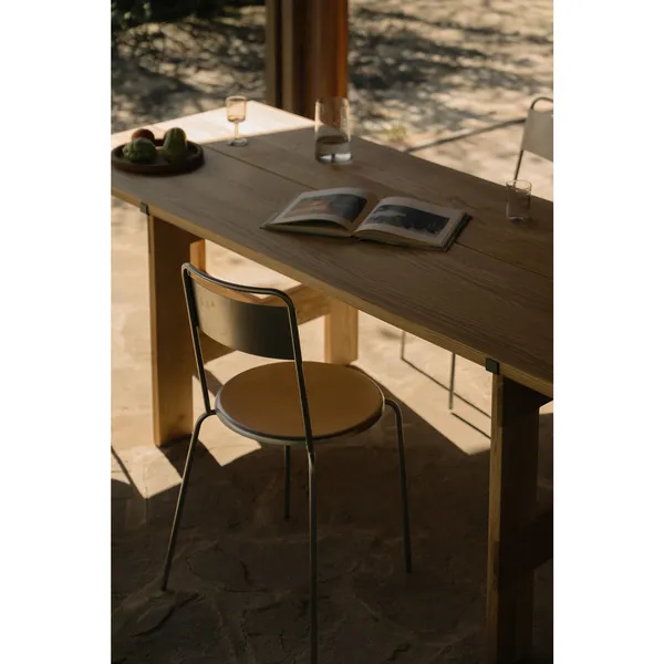 Petit Rond Dining Chair Stainless Steel/Leather