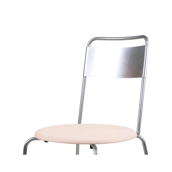 Petit Rond Dining Chair Stainless Steel/Leather