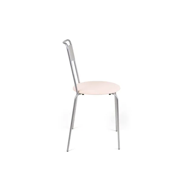 Petit Rond Dining Chair Stainless Steel/Leather