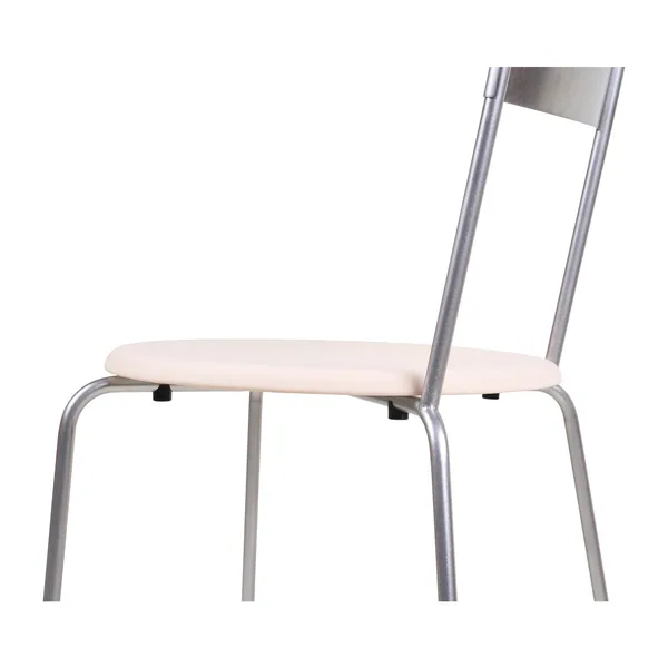 Petit Rond Dining Chair Stainless Steel/Leather