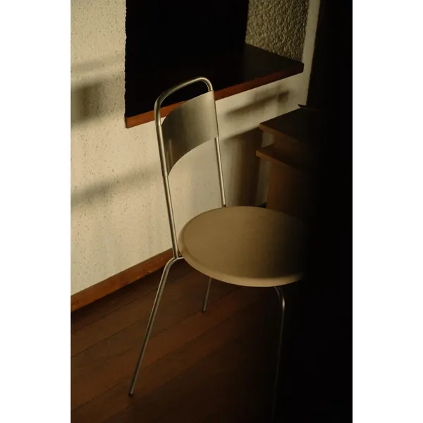 Petit Rond Dining Chair Stainless Steel/Leather
