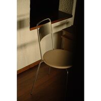 Petit Rond Spisebordsstol Rustfri Stål/Læder
