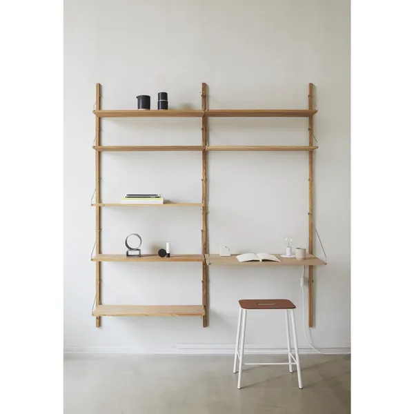 Shelf Library Add-On Desk Section Shelf 114.8x80 Natural Oak