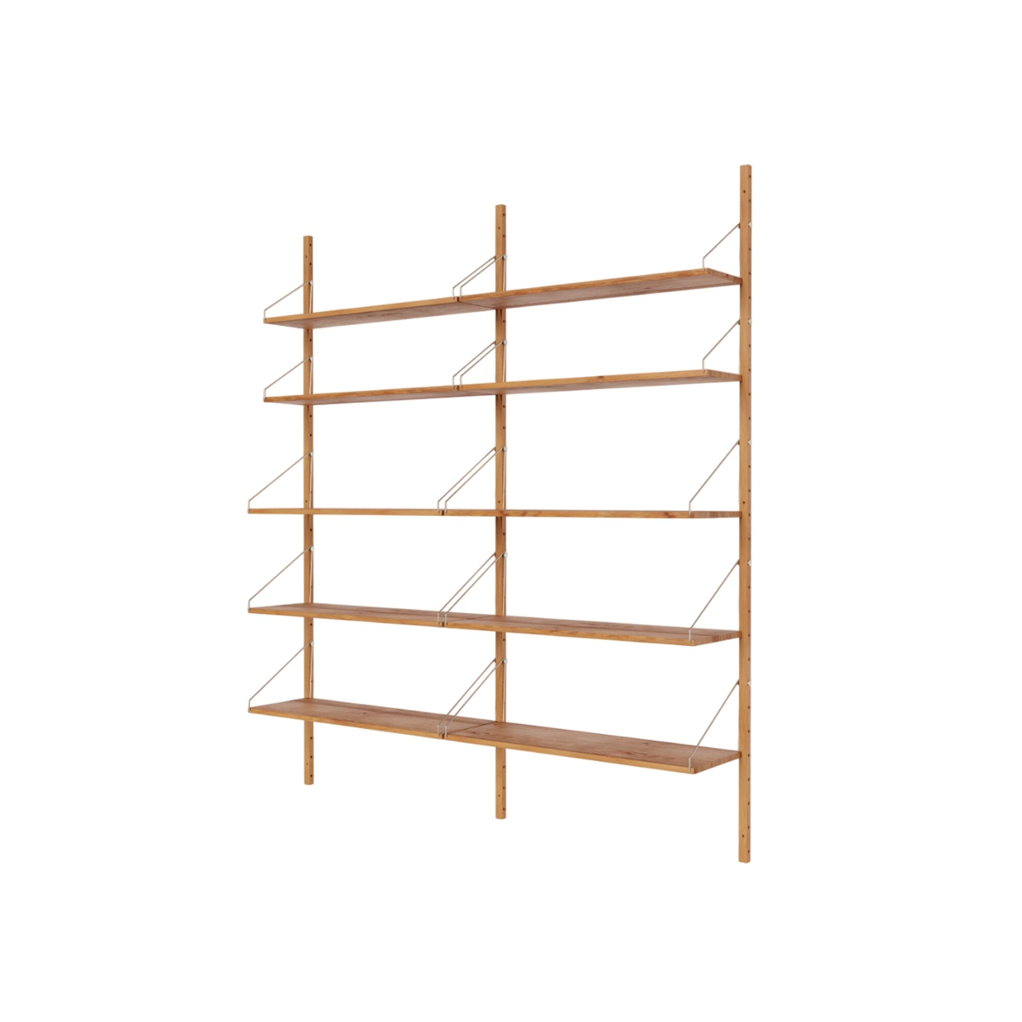 Shelf Library Double Section Reol 185,2x80 Natural Eg