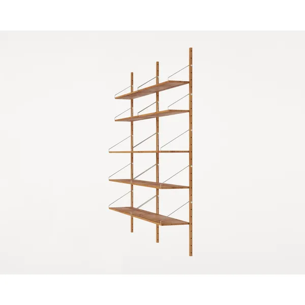 Shelf Library Double Section Bookcase 185.2x80 Natural Oak