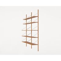Shelf Library Double Section Bookcase 185.2x80 Natural Oak
