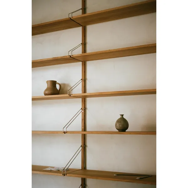 Shelf Library Double Section Bookcase 185.2x80 Natural Oak