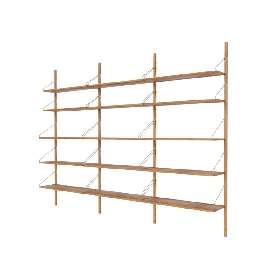 Shelf Library Triple Section Reol 185,2x80 Natural Eg