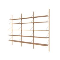 Shelf Library Triple Section Bookcase 185.2x80 Natural Oak