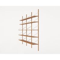 Shelf Library Triple Section Bookcase 185.2x80 Natural Oak