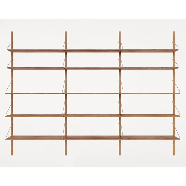 Shelf Library Triple Section Bookcase 185.2x80 Natural Oak