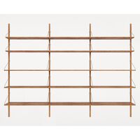 Shelf Library Triple Section Bookcase 185.2x80 Natural Oak
