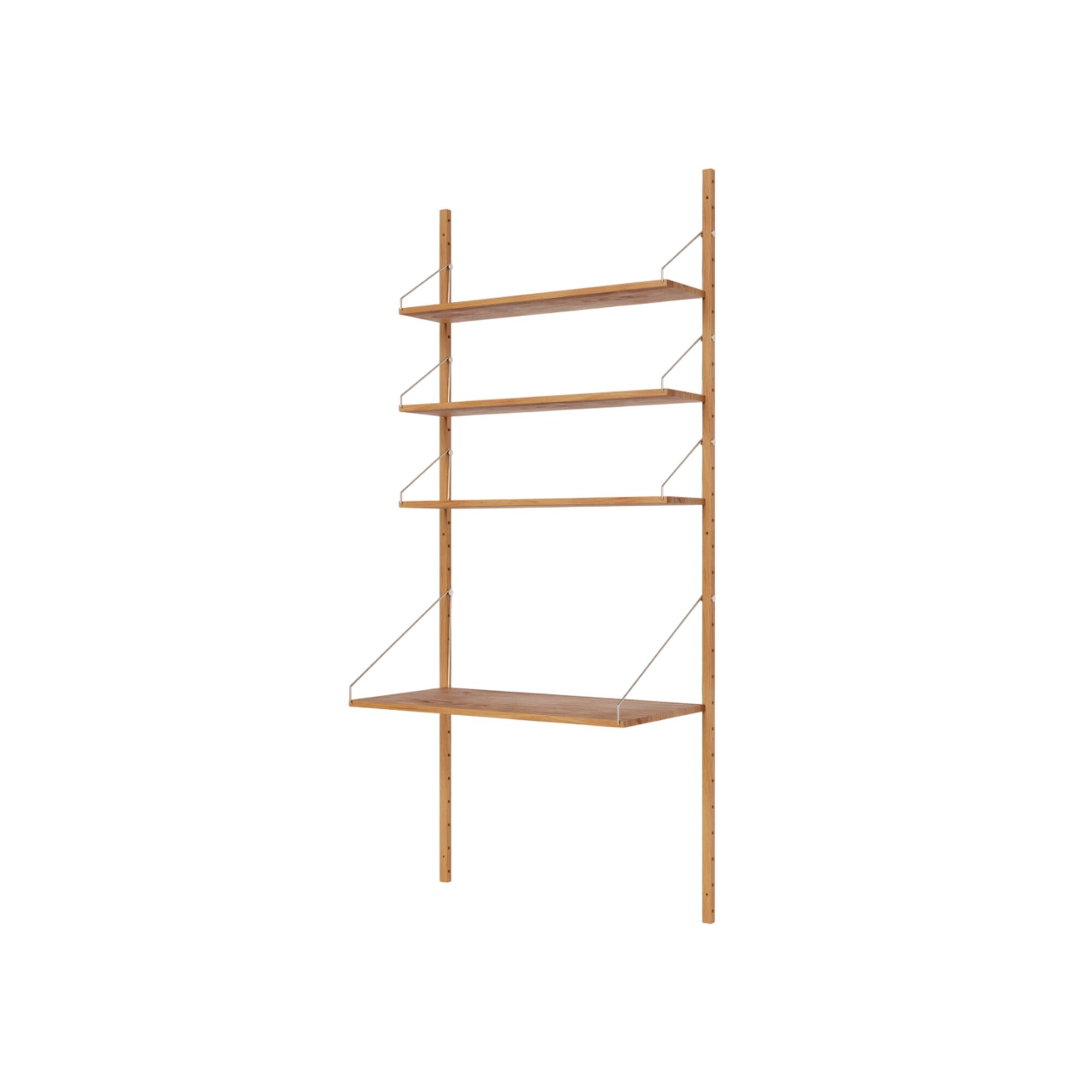 Hylle Biblioteksskrivebordsseksjon Bokhylle 185,2x80 Naturlig Eik