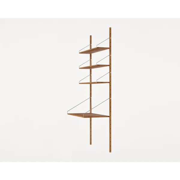 Shelf Library Desk Section Bookcase 185.2x80 Natural Oak