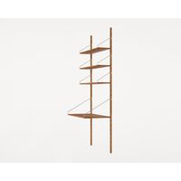 Shelf Library Desk Section Bookcase 185.2x80 Natural Oak