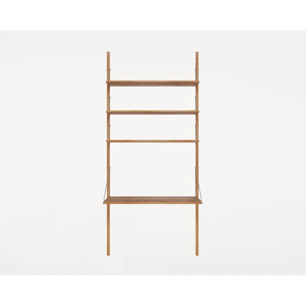 Shelf Library Desk Section Bookcase 185.2x80 Natural Oak