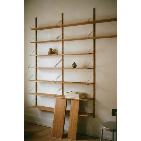 Shelf Library Single Section Bookcase 185.2x40 Natural Oak
