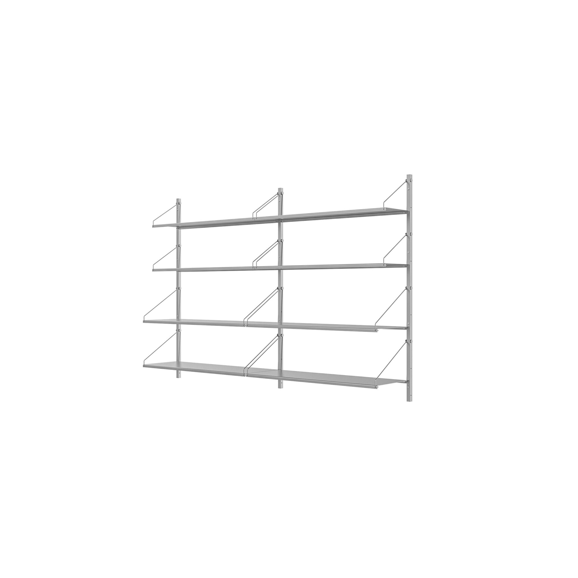 Shelf Library Double Section Reol 108,4x80 Rustfri Stl