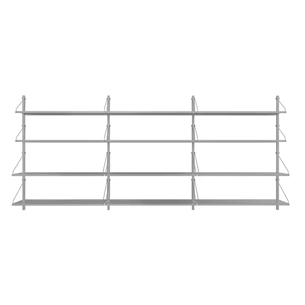Shelf Library Trippelseksjonshylle 108,4x80 Rustfritt Stål