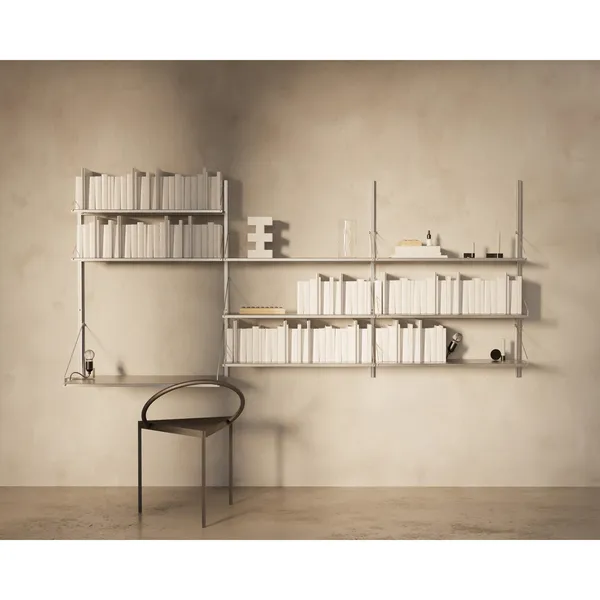 Shelf Library Trippelseksjonshylle 108,4x80 Rustfritt Stål