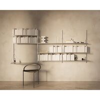 Shelf Library Trippelseksjonshylle 108,4x80 Rustfritt Stål