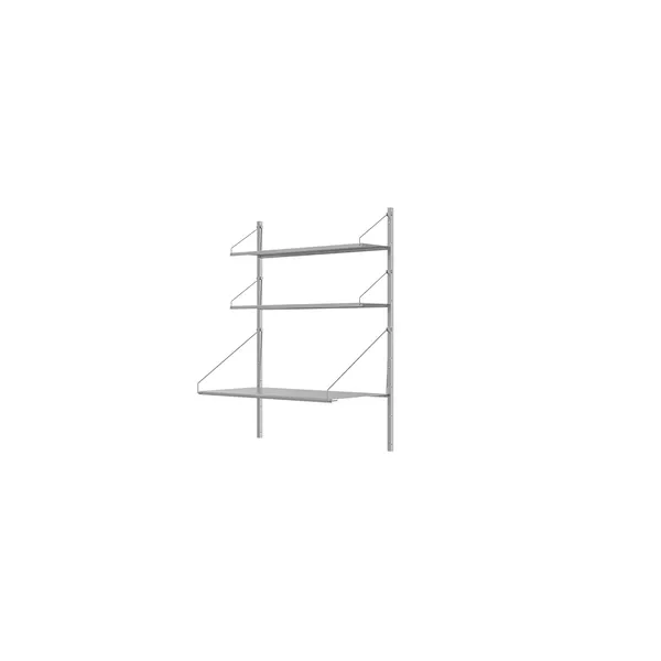Shelf Library Desk Section Reol 108,4x80 Rustfri Stål