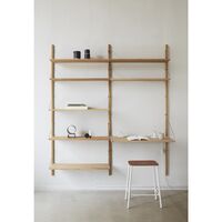 Shelf Library Desk Section Reol 108,4x80 Rustfri Stål