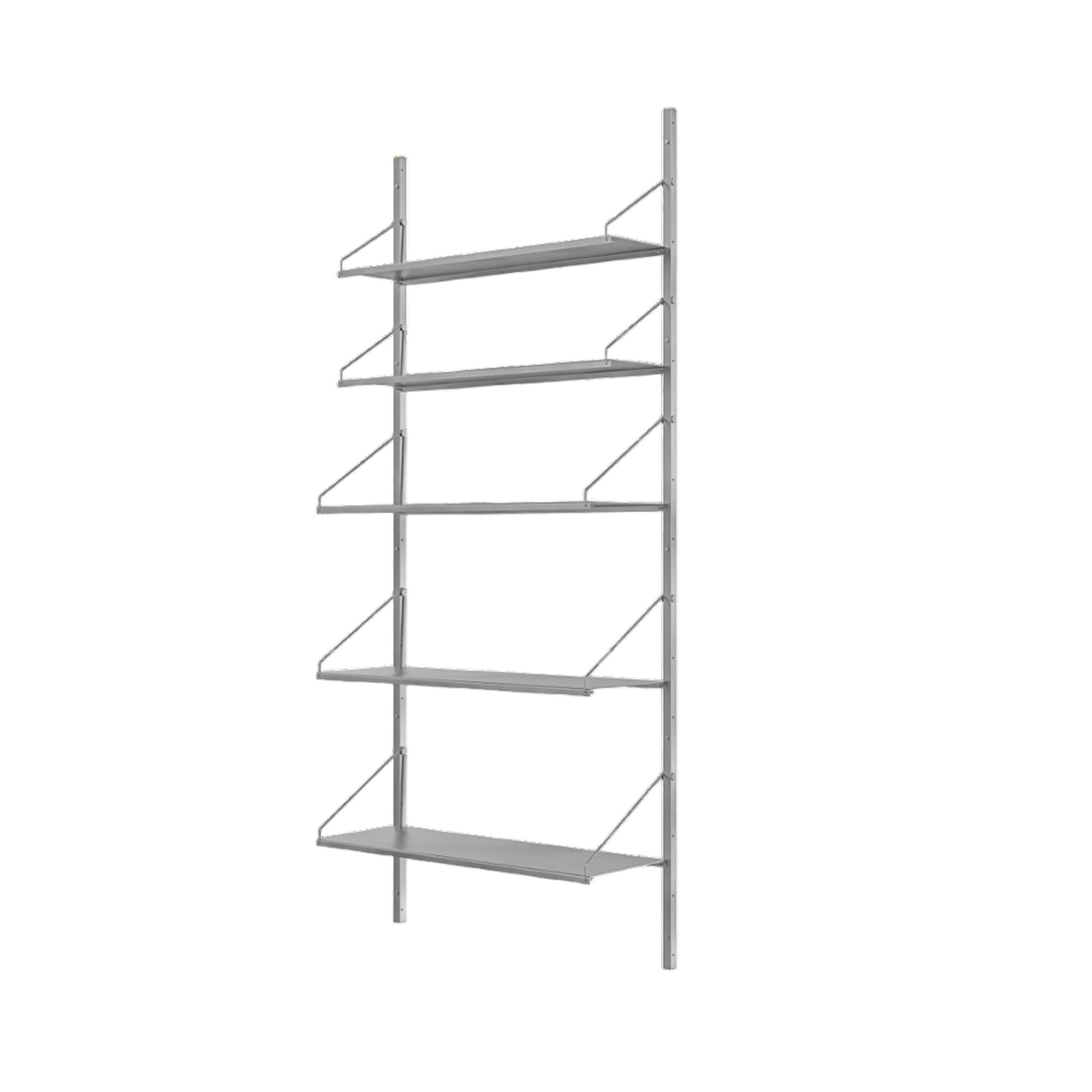 Hyllebibliotek Enkeltseksjonshylle 185,2x80 Rustfritt Stål
