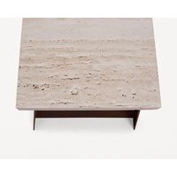 64 Bench Corten Steel/Travertine