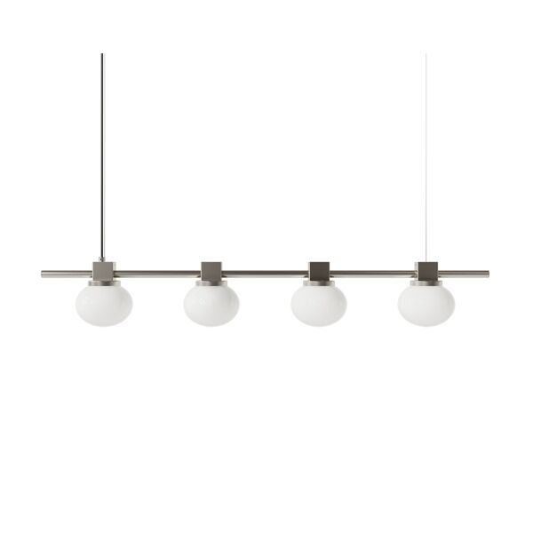 Lampadario Quadruplo Ovoidale in Acciaio Inossidabile