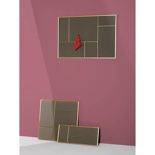 Nouveau Pin Notice Board Medium Messing/ Canvas