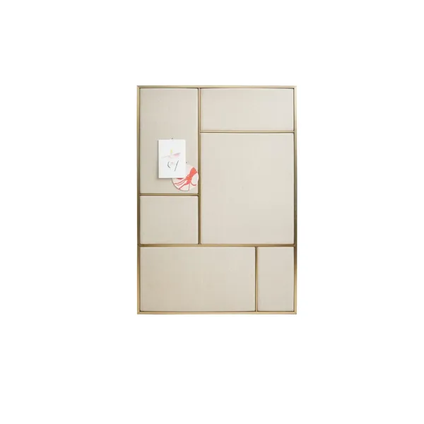 Nouveau Pin Notice Board Large Brass/Canvas