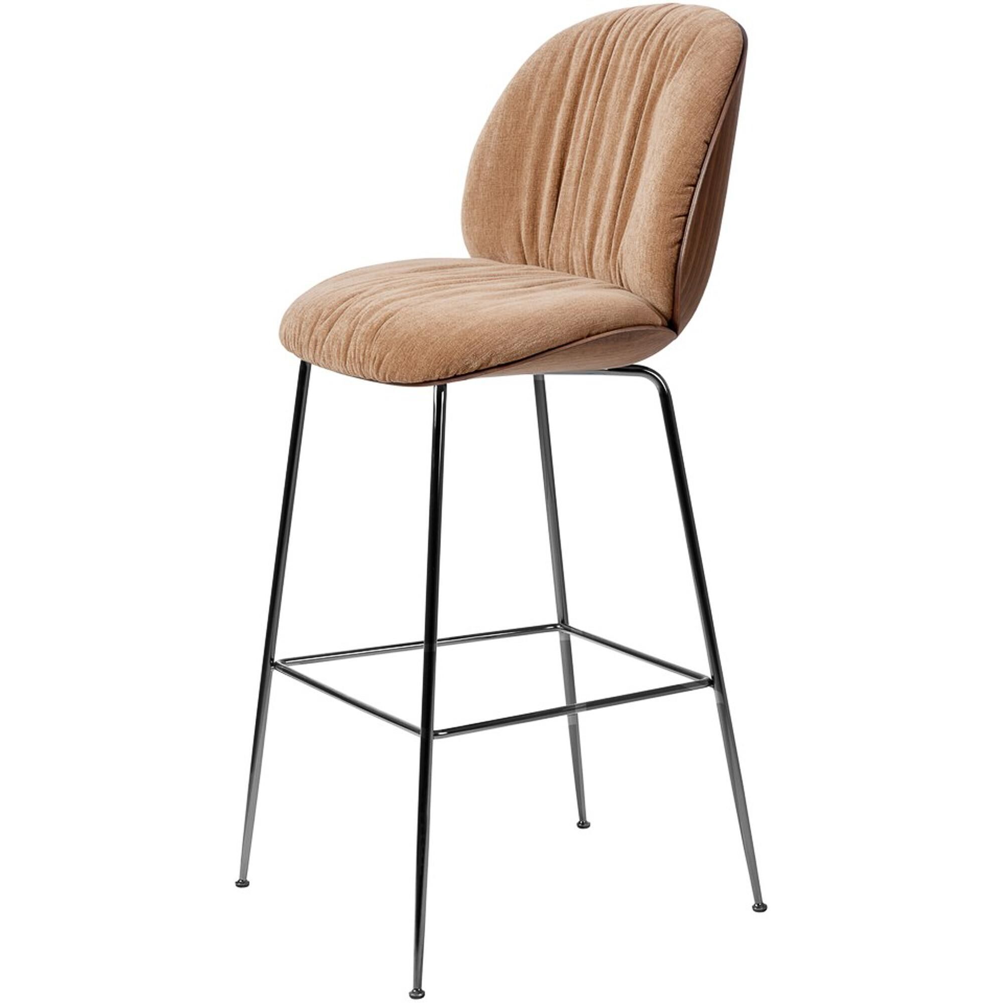 Beetle Soft Barstol H77 Sort Krom/Amerikansk Valnød/Belsuede Speical/Dedar 132