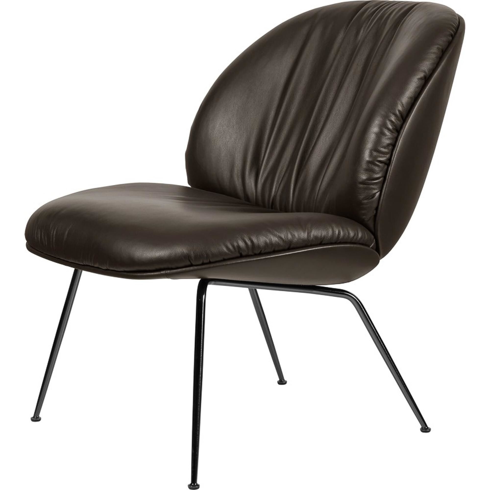 Beetle Myk Lenestol Sort/glatt Skinn