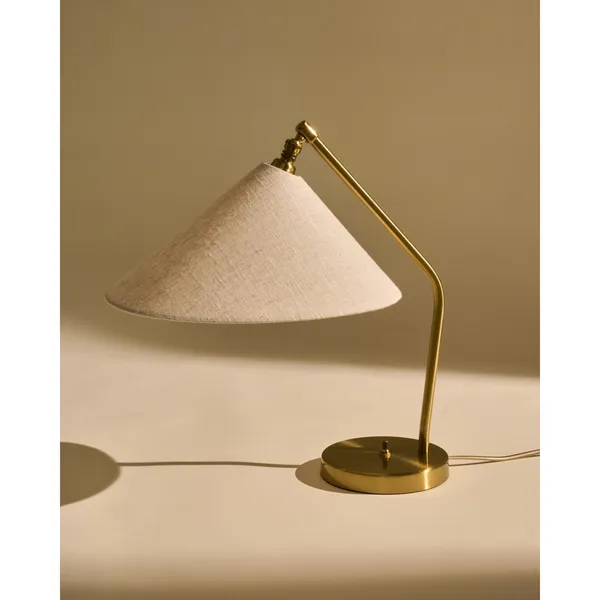 Gräshoppa Bordlampe Messing/Canvas