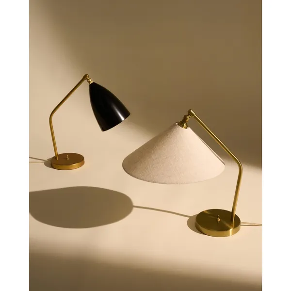 Gräshoppa Bordlampe Messing/Canvas
