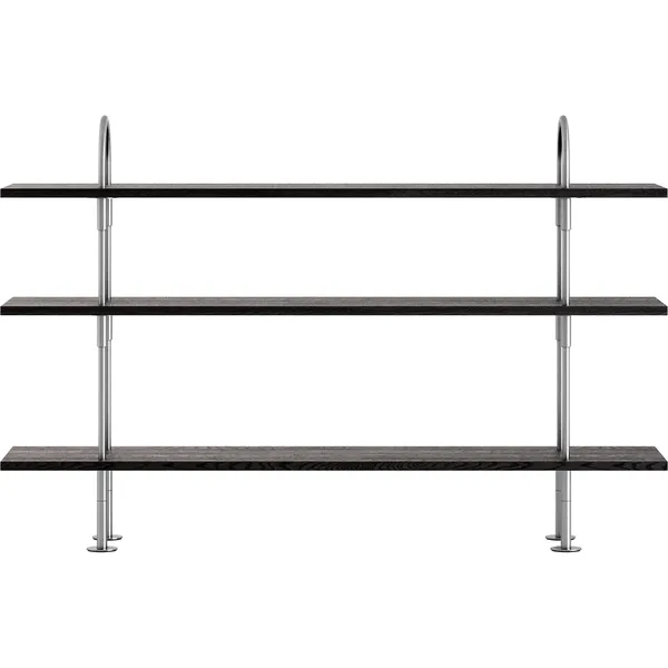Keen 160 Sistema di Scaffalature A 3 Ripiani in Acciaio Inossidabile/impiallacciatura di Frassino