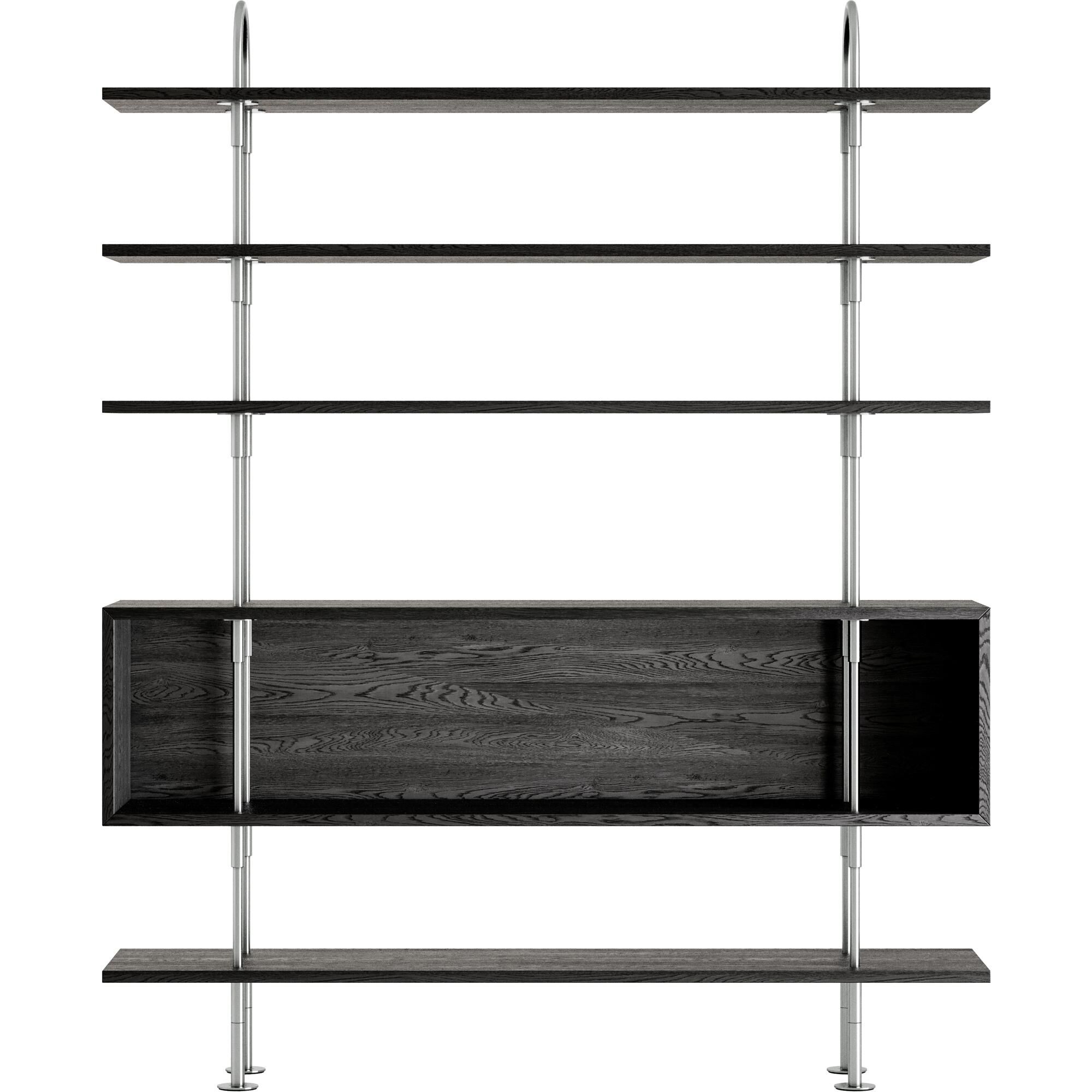 Keen 160 Hyllesystem 4 Hyller og Boks Rustfritt Stål/askfiner