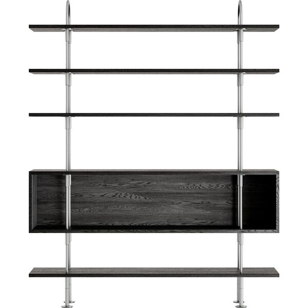 Estantería Keen 160 de 4 Estantes y Caja en Acero Inoxidable/chapa de Fresno
