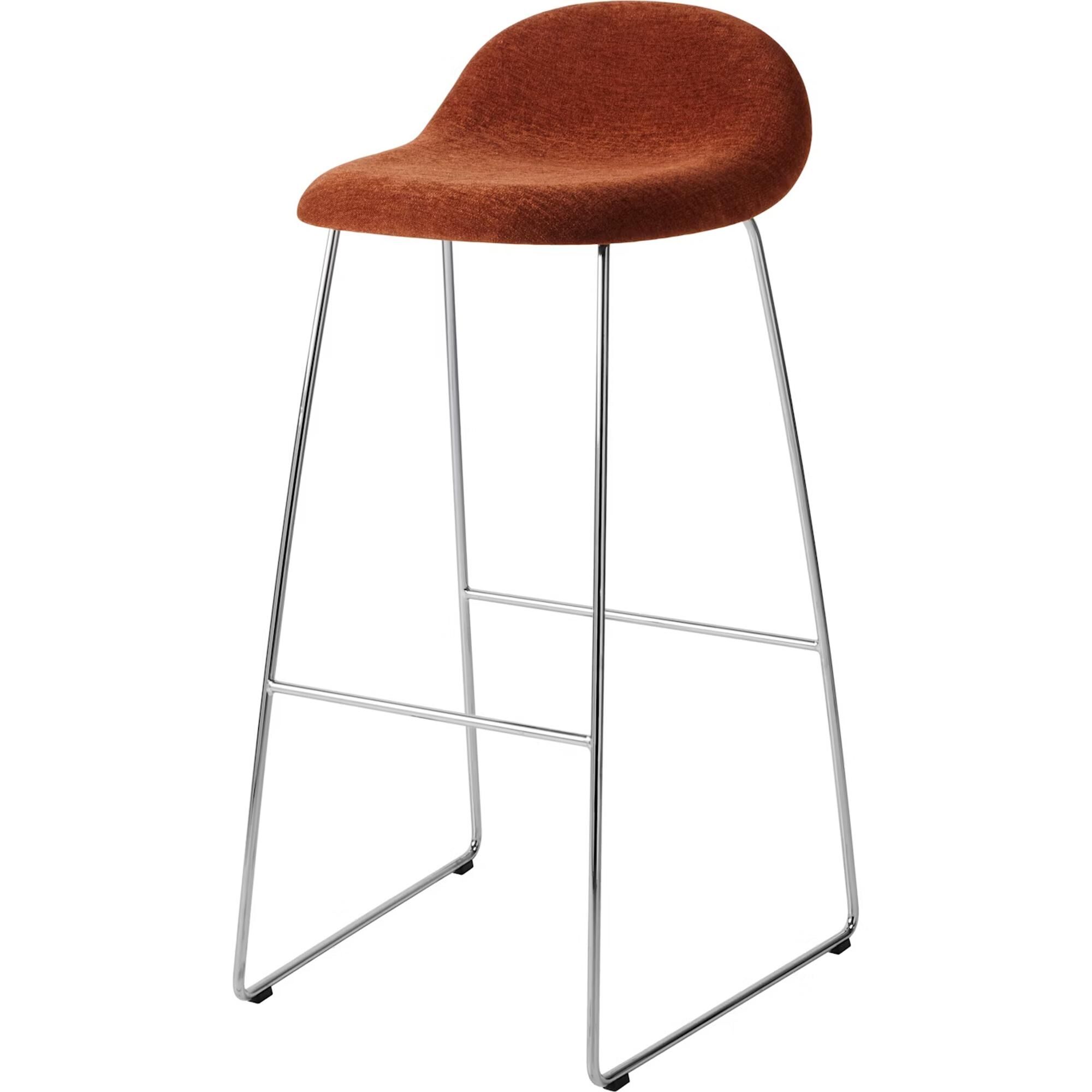 3D Barstol H75 Rustfri Stål/Belsuede Special Dedar 133